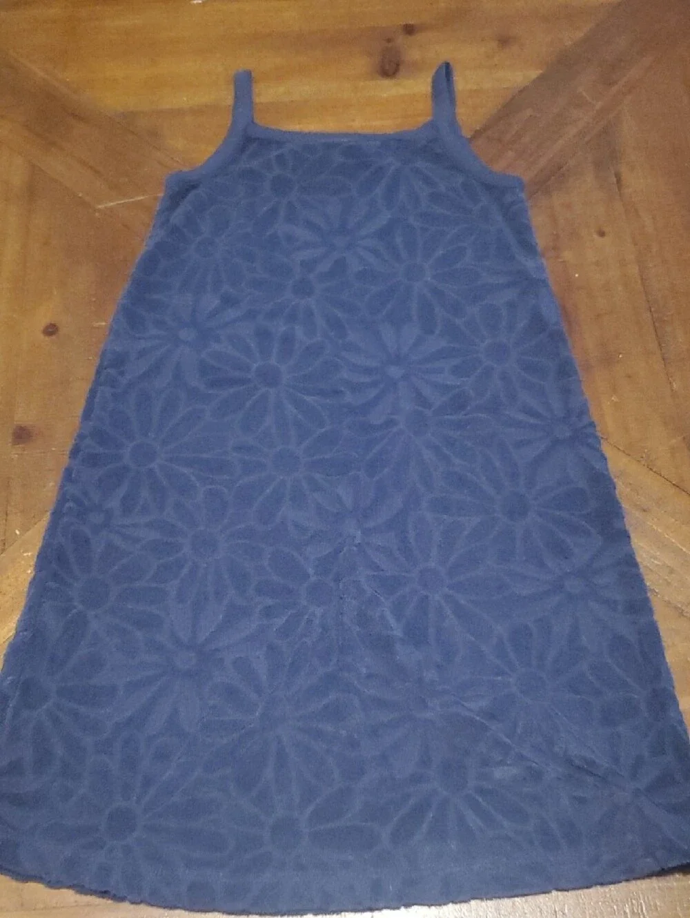 Old Navy Navy Floral Textured Tank Dress